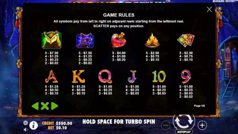 Madame Destiny slot screenshot 3