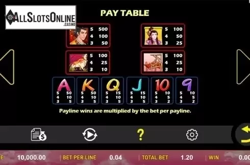 Paytable . Magpie Bridge from Aspect Gaming