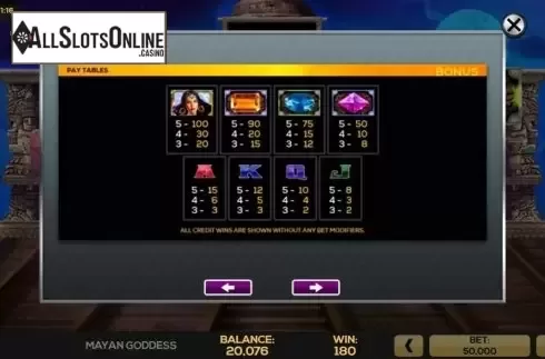 Game Rules 2. Mayan Goddess from High 5 Games