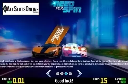 Paytable 3. Need For Spin HD from World Match