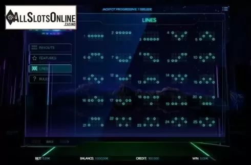 Paytable 3. Neon Reels from iSoftBet