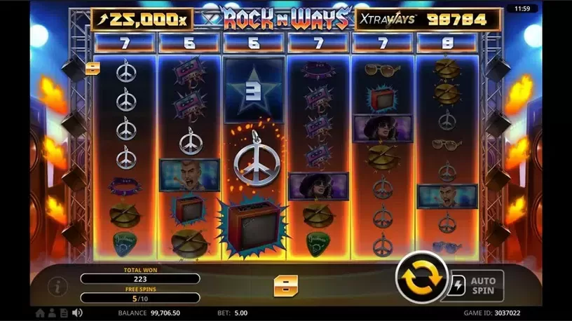 Rock N' Ways XtraWays slot screenshot 5