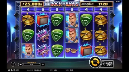 Rock N' Ways XtraWays slot screenshot 1