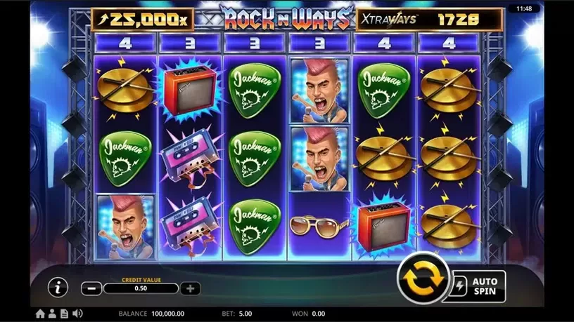 Rock N' Ways XtraWays slot screenshot 1