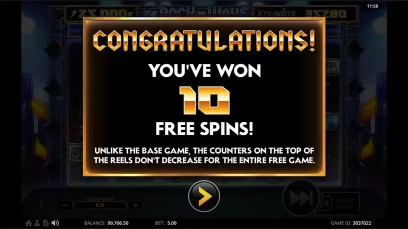 Rock N' Ways XtraWays slot screenshot 3