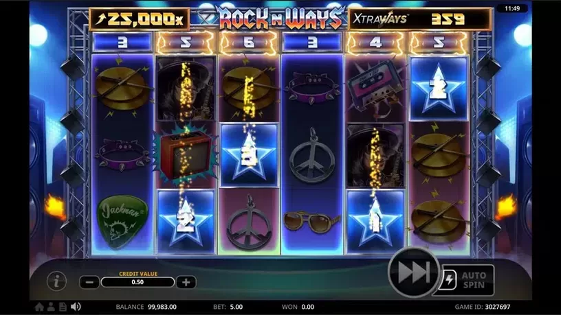 Rock N' Ways XtraWays slot screenshot 2