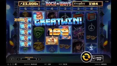 Rock N' Ways XtraWays slot screenshot 4