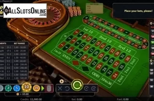 Game Screen 1. Roulette with Track from Playson
