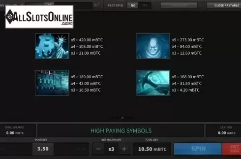 Paytable 3. SatoshiSlot Flash from satoshislot