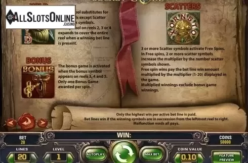 Paytable 1. Secret Code from NetEnt
