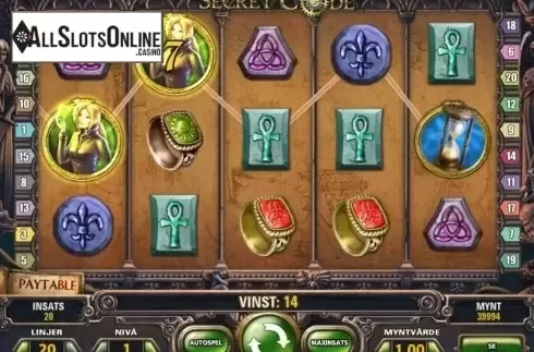 Win Screen 2. Secret Code from NetEnt