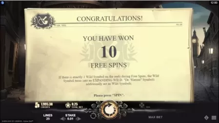 Sherlock of London slot screenshot 4