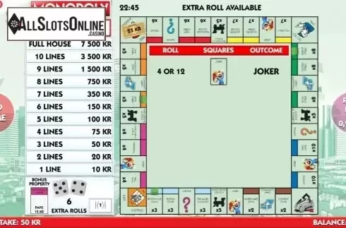 Game Screen 4. Slingo Monopoly from Slingo Originals