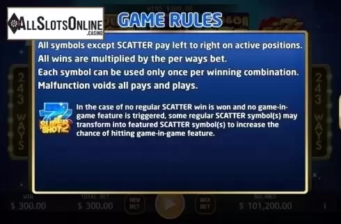 Game Rules 1. Super Shot 2 from KA Gaming