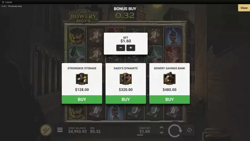 The Bowery Boys slot screenshot 3