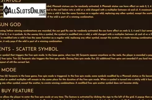 Features screen