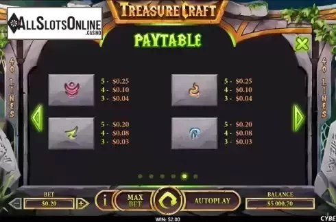 Paytable screen 2