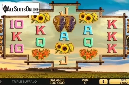 Reels screen. Triple Buffalo from High 5 Games