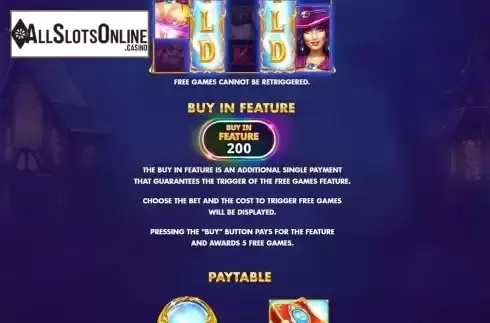 Buy feature screen