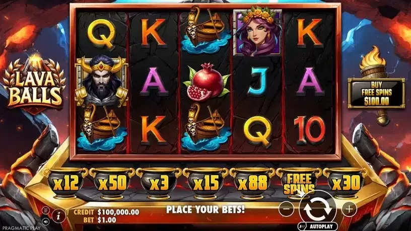 Lava Balls slot screenshot 1