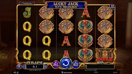 Lucky Jack Tuts Treasures slot screenshot 1