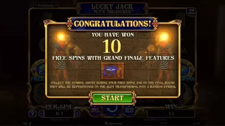 Lucky Jack Tuts Treasures slot screenshot 5