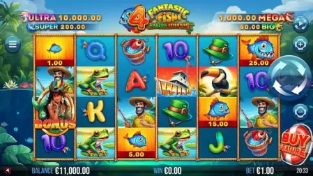 4 Fantastic Fish Amazon Adventure slot screenshot 1