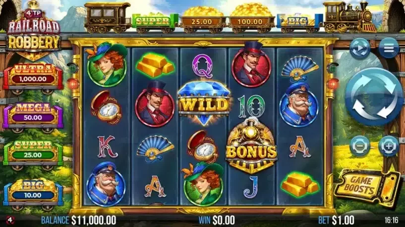 4TP Railroad Robbery slot screenshot 