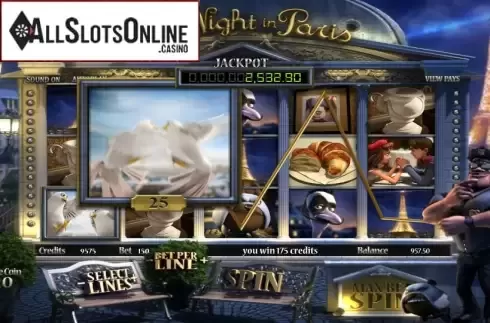 Paytable 3. A Night in Paris from Betsoft