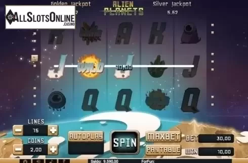 Win Screen. Alien Planets from Tuko Productions