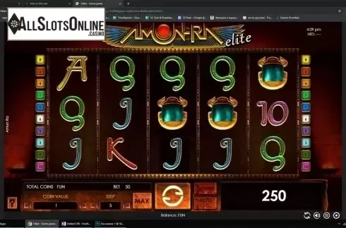 Reels screen. Amun-Ra from Espresso Games