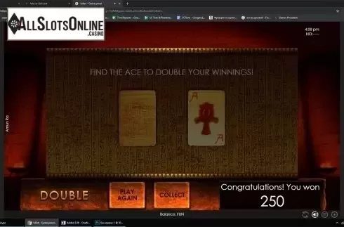 Gamble win screen. Amun-Ra from Espresso Games