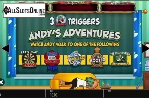 Paytable 3. Andy Capp Jackpot King from Blueprint