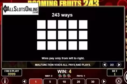 Pay Lines screen