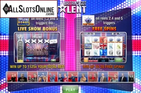 Screen2. Britain's Got Talent from Playtech
