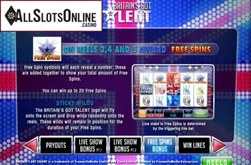 Screen6. Britain's Got Talent from Playtech