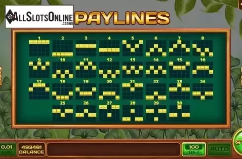Paylines screen