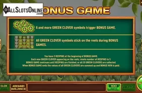 Bonus Game screen
