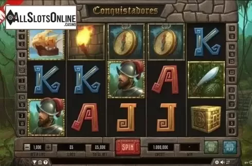 Reels screen. Conquistadores from Capecod Gaming