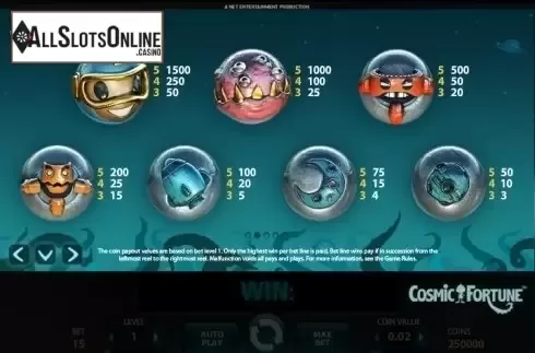 Screen6. Cosmic Fortune from NetEnt