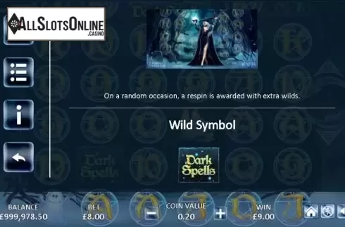 Symbols screen. Dark Spells from ReelNRG