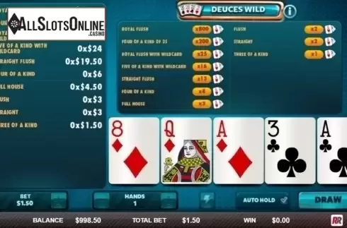 Game Screen 1. Deuces Wild (Red Rake) from Red Rake