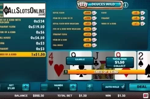 Game Screen 2. Deuces Wild (Red Rake) from Red Rake