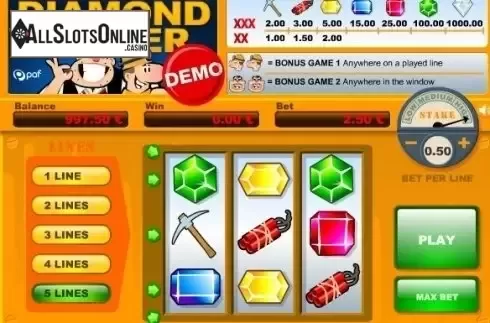 Game Workflow screen. Diamond Digger from PAF