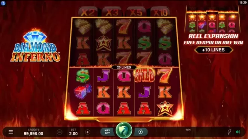 Diamond Inferno slot screenshot 1