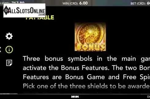 Bonus screen