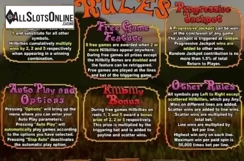 Features. Hillbillies Cashola from RTG