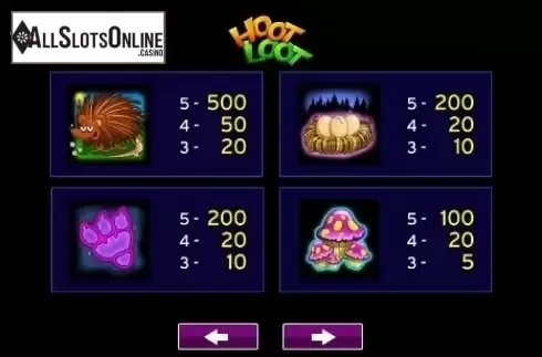 Paytable 3. Hoot Loot from High 5 Games