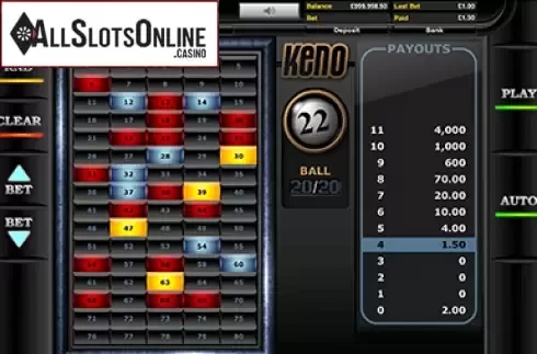 Game Screen 1. Keno (Realistic) from Realistic
