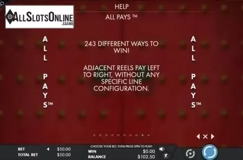 Paytable 7. Lion's Fortune from Genesis